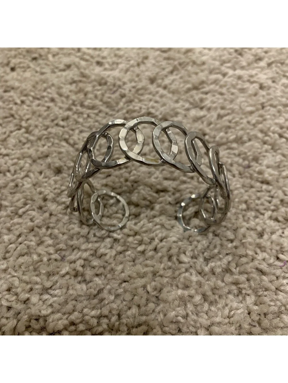 Silver Tone - Open Cuff - Bracelet - Bangle - Jewelry